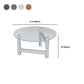Table basse ronde en verre et acier, 3 pieds, 1 table basse simple