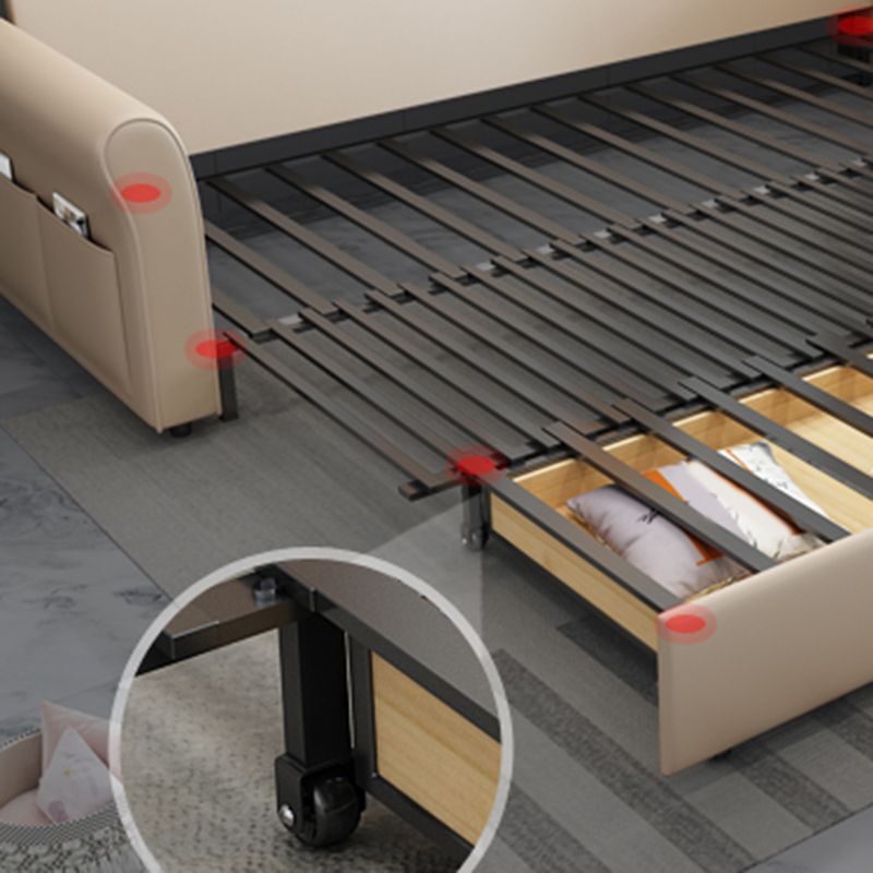 Modern Sleeper Sofa Flared Arms Futon Sleeper Sofa Bed with Storage