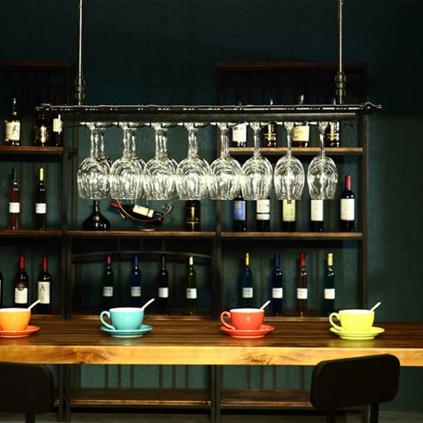 Metal Hanging Wine Holder Rack Modern Wine Rack Kit -59"L x 11.8"W x 3.1"H Clearhalo 'furn' 'furn_wine_racks' 'Furniture' 'Kitchen & Dining Furniture' 'Wine Racks' 'wine_racks' 1200x1200_2ae815a0-ecca-4e8f-ae18-3016b381aed3