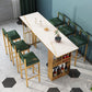 Industrial Rectangle Bar Height Table Double Pedestal Bar Table with Storage
