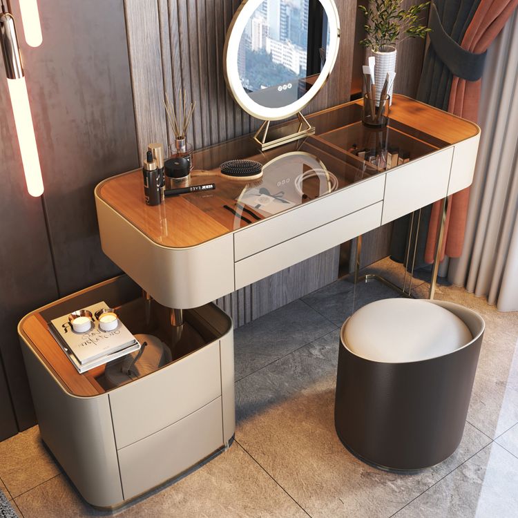 Glazen bovenste slaapkamer make-up ijdelheid 5 opbergladen kleedtafel