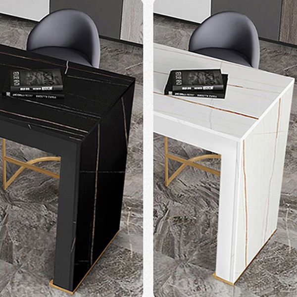 Tavolo da pub contemporaneo con tavolo da bar in pietra finita a doppio piedistallo