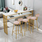 Glam Indoor Bar-Esstisch, rechteckiger Barhocker-Tisch aus Marmor