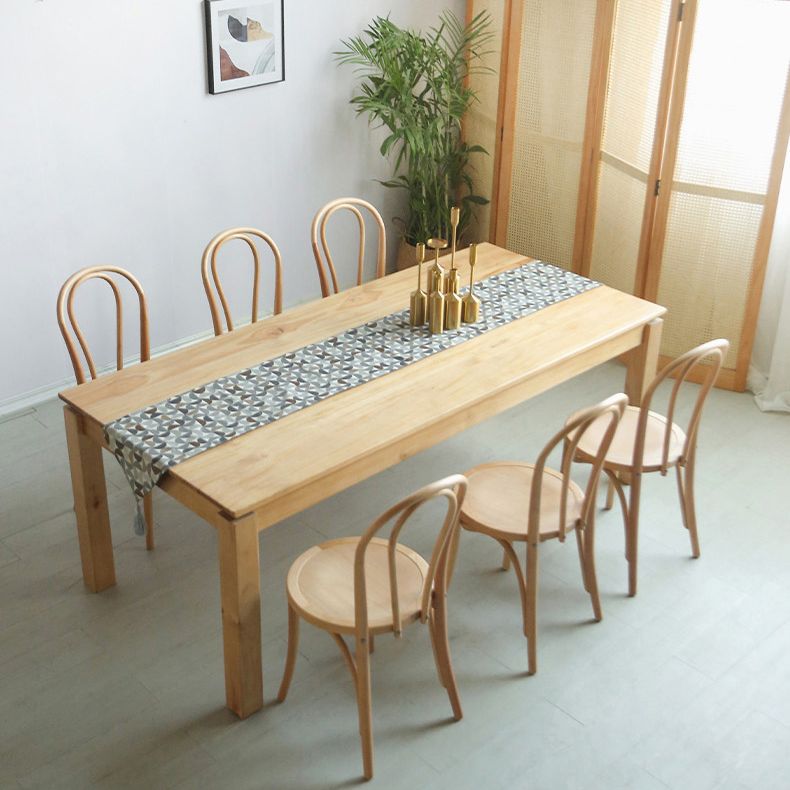 Set da pranzo in legno in solido moderno 1/2/5/7 pezzi Finitura naturale Dinette con sedie in legno