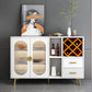 2-ladel gemanipuleerde houten sideboard Glam Stone Countertop Credenza met lamp voor restaurant