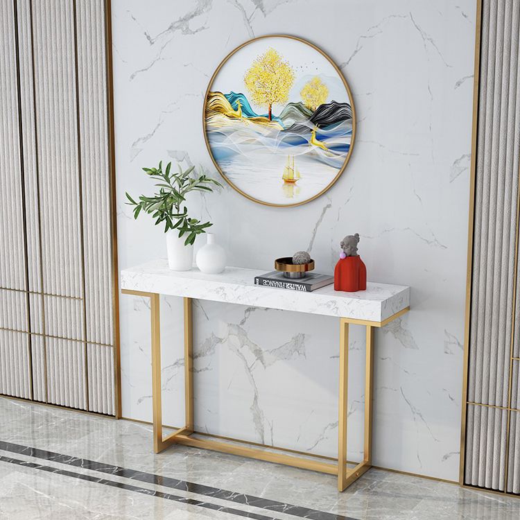 Tavolo da cosco del cavalletto di ferro con tavolo dell'accento superiore in marmo per Hall