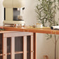 Moderne opvouwbare houten eettafel met rechthoekig houten blad met opbergruimte