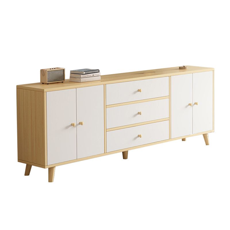 Consola de TV de 2 puertas de estilo de madera de estilo escandinavo con almacenamiento