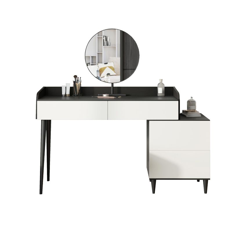 Black Stone Top Vanity Table Set Modern Simple Drawers in Included Makeup Dressing Table Clearhalo 'Bedroom Furniture' 'furn' 'furn_makeup_vanities' 'Furniture' 'Makeup Vanities' 'makeup_vanities' 1200x1200_2aedfe19-1de0-4070-bb6a-21cee0c237b4