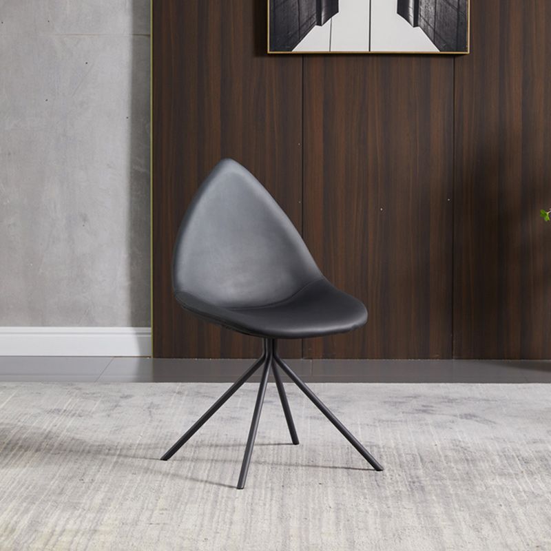 Silla de comedor de comedor moderno sillas de metal negro sillas de comedor sin brazo
