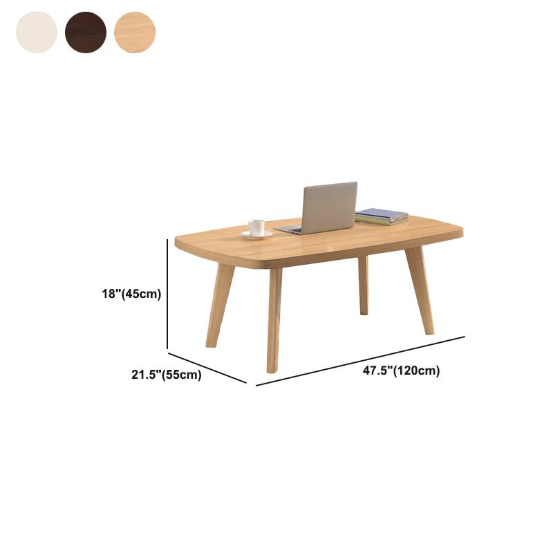 Nordic Style Rectangular 4 Legs Base Solid Wood Table with Storage Rack Coffee Table Clearhalo 'Coffee & Accent Tables' 'Coffee Tables' 'coffee_tables' 'furn' 'furn_coffee_tables' 'Furniture' 'Living Room Furniture' 1200x1200_2aefa78b-e4b3-4b3d-970a-87b96e5cb435