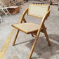Contemporary Style Chair Armless Folding Chair with Wood Legs for Home