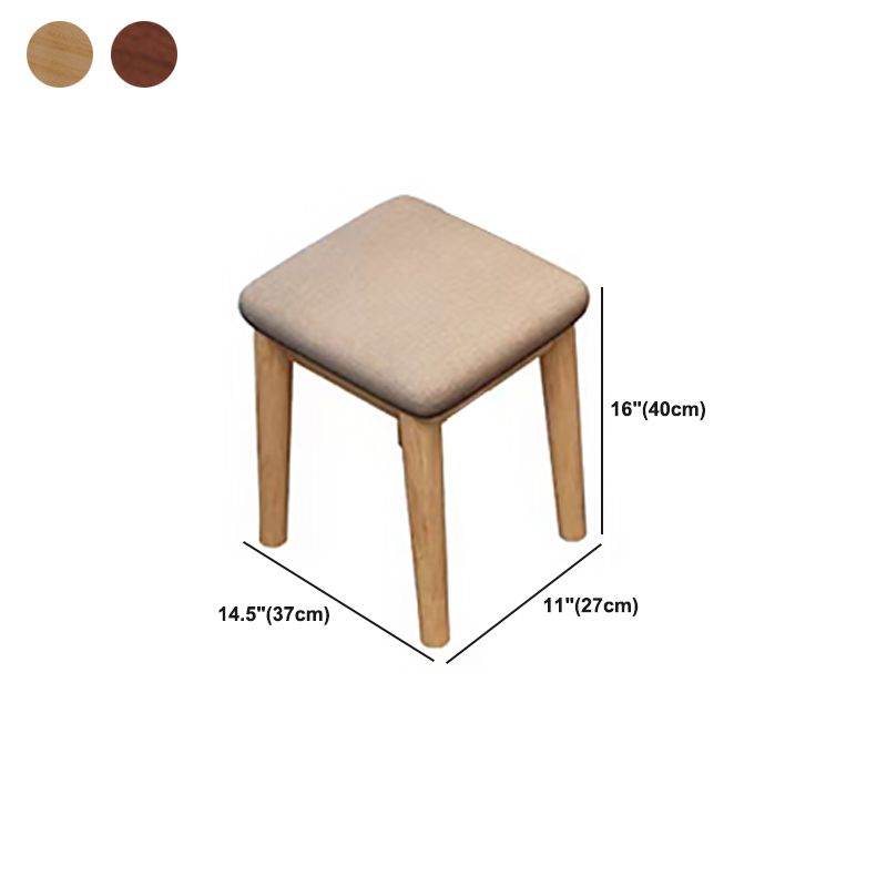 Traditional Solid Wood 2 Drawers Vanity Table with Mirror and Stool