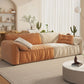 Contemporary Faux Leather Pillow Top Arm Sofa 2 Seater Stain Resistant Settee