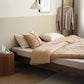 Natural Solid Wood Panel Bed Brown Contemporary Standard Bed