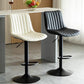 Scandinavian Metal Stool Adjustable Low Back Faux Leather Barstools in Matte Finish Clearhalo 'Bar Furniture' 'Bar Stools' 'bar_stools' 'furn' 'furn_bar_stools' 'Furniture' 'Kitchen & Dining Furniture' 1200x1200_2af37a12-25c3-4d8e-bbbb-ba0bc571e91b