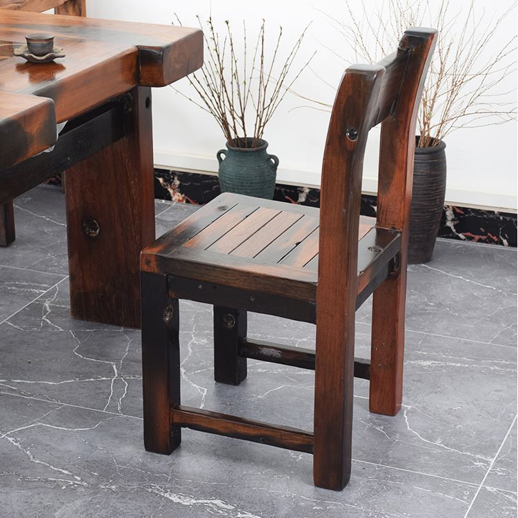 Open achterste eetkamerstoel Traditionele vaste houten eetkamerstoel