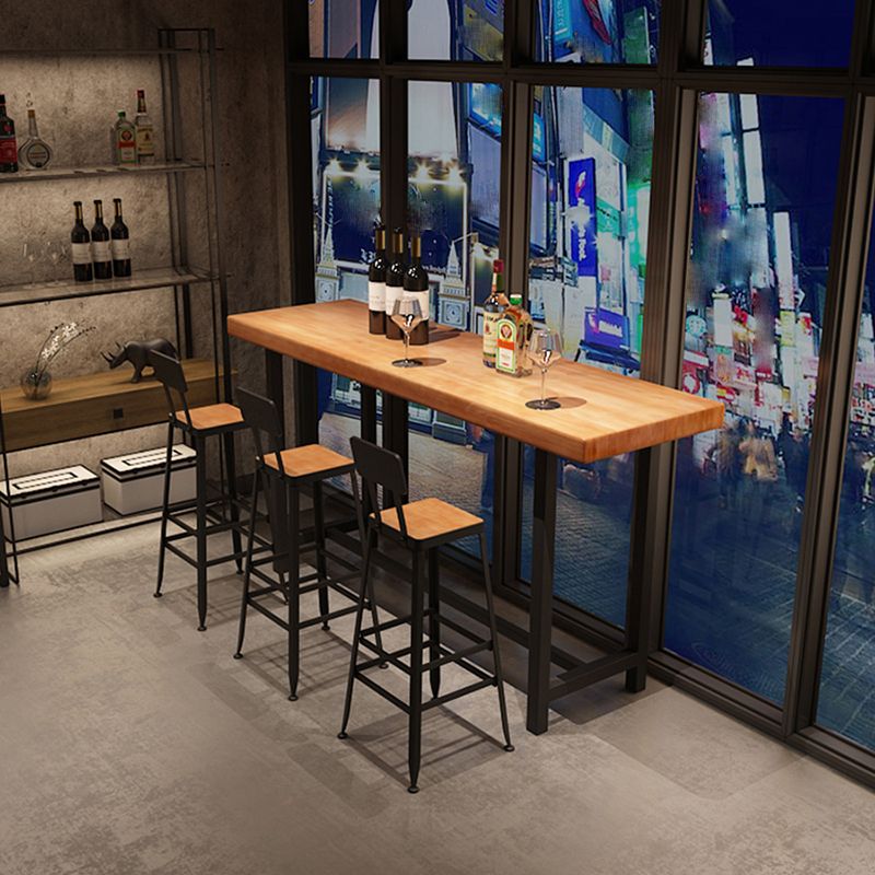 Tavolo da pranzo in legno bar rettangolo industriale tavolo da bar con cavalletto per caffè