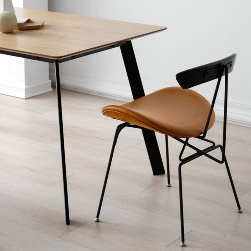 Black Iron Legs Dining Chairs Industrial Armless Dining Side Chair Clearhalo 'Dining Chairs' 'Dining Tables & Seating' 'dining_chair' 'furn' 'furn_dining_chair' 'Furniture' 'Kitchen & Dining Furniture' 1200x1200_2af6fa2b-d76c-4a6e-8d43-4802470769a2