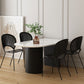 Modern Style Dining Table 55"L Double Pedestal Dining Table with Black Base