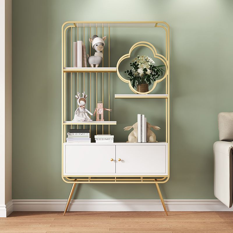 Estantería de estante de metal glamorial estantería de espalda cerrada con gabinetes