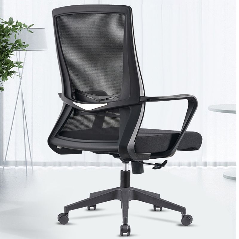 Modern Fixed Arms Chair No Distressing Ergonomic Desk Chair with Wheels Clearhalo 'furn' 'furn_office_chair' 'Furniture' 'Office Chairs' 'Office Furniture' 'office_chair' 1200x1200_2af9ecdd-d106-47ee-b892-f360c1429434