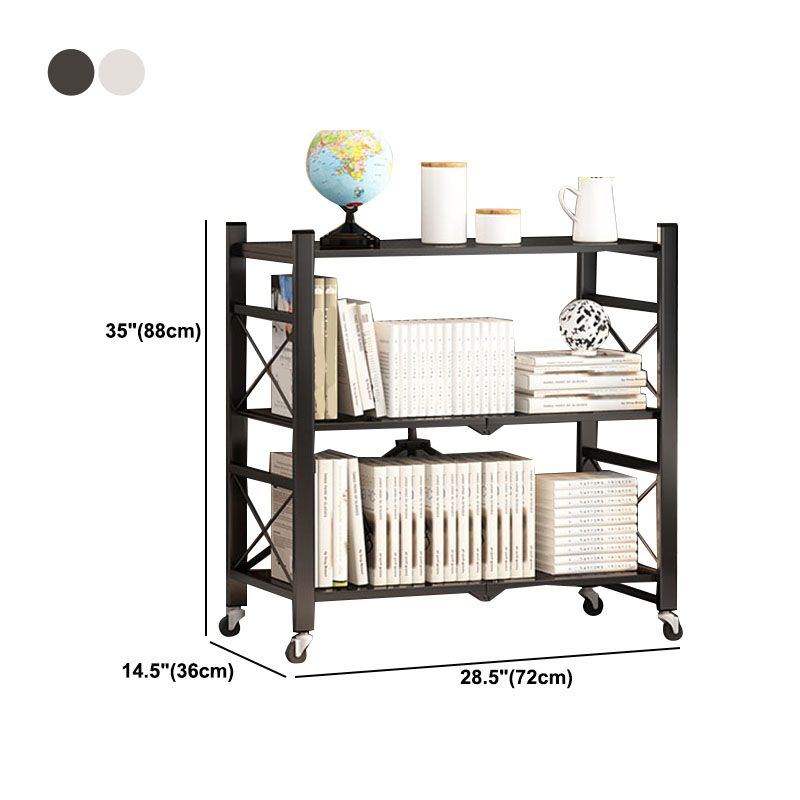 Modern Carbon Steel Bookcase with Folding Geometric Bookshelf for Any Room