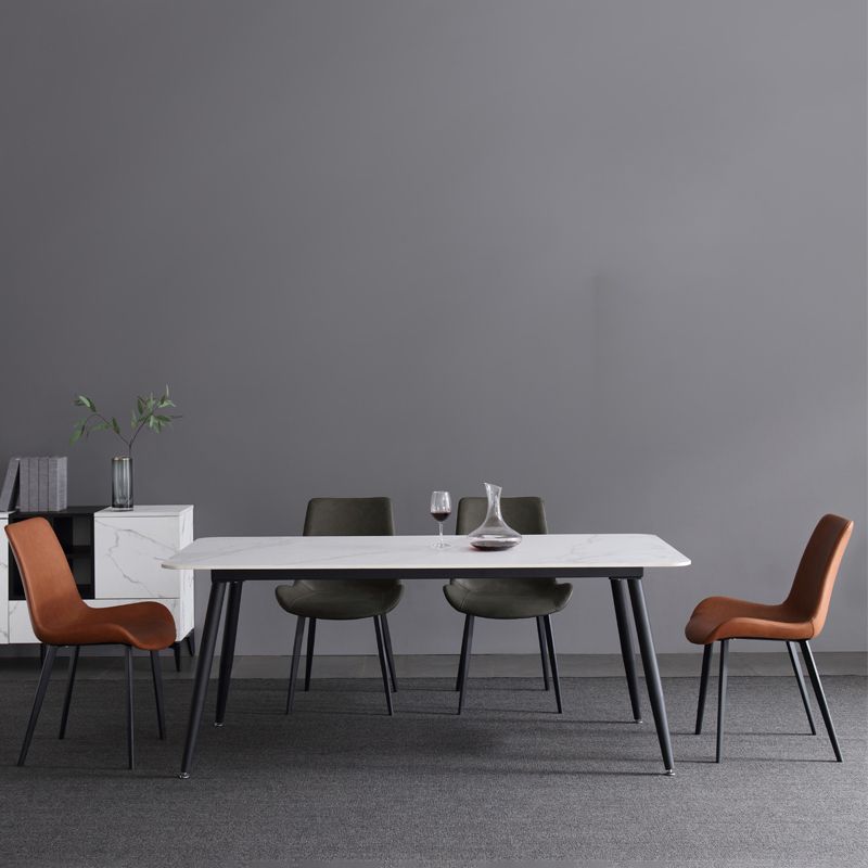Industrial Sintered Stone Dining Table 4 Legs Base Rectangle Table for Home Clearhalo ' dining_table' 'Dining Tables & Seating' 'Dining Tables' 'furn' 'furn_dining_table' 'Furniture' 'furniture_dining_table' 'Kitchen & Dining Furniture' 'kitchen&dining_furn' 'kitchen' 'kitchen_dining_table' 1200x1200_2afbb9b7-d864-4930-a1a3-7cb9a7bbbdf5