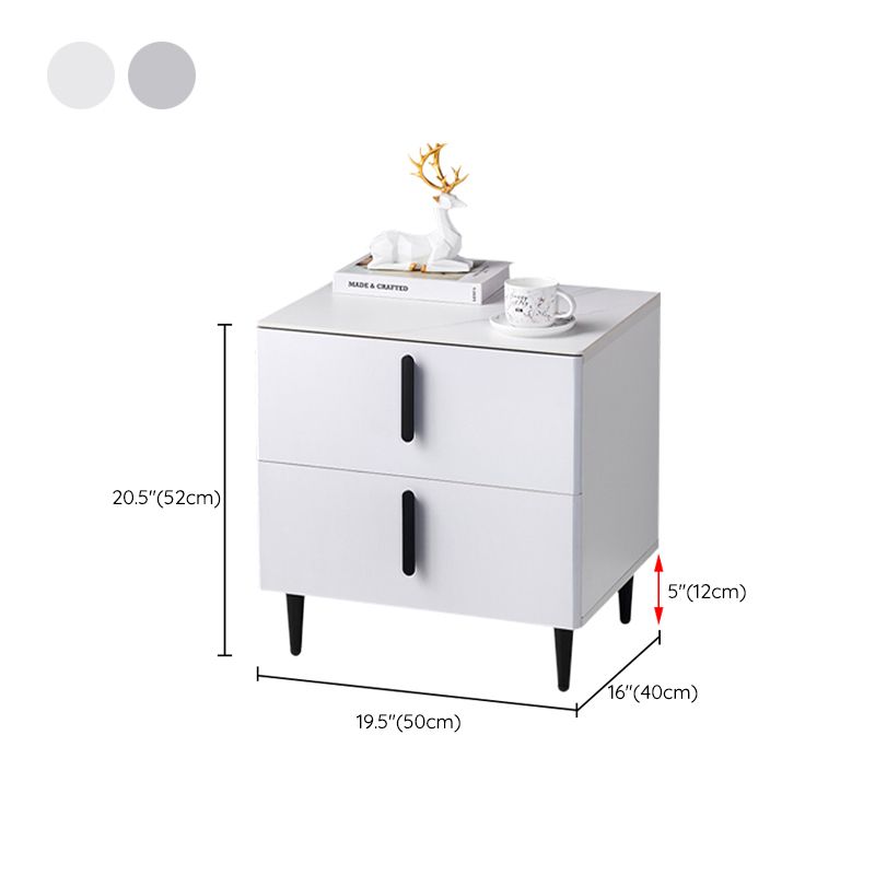 Steinakzentisch Nachttisch zeitgenössischer Nachttisch mit 2 Schubladen