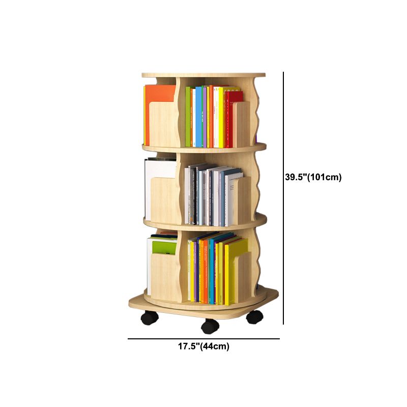 Modern Wood Bookcase Natural 17.3" W Engineered Wood Book Shelf for Home Office