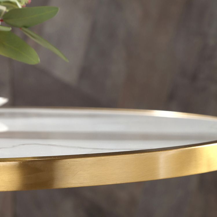 Round Shape Sintered Stone Dining Table Glam Pedestal Table for Dining Room Clearhalo ' dining_table' 'Dining Tables & Seating' 'Dining Tables' 'furn' 'furn_dining_table' 'Furniture' 'furniture_dining_table' 'Kitchen & Dining Furniture' 'kitchen&dining_furn' 'kitchen' 'kitchen_dining_table' 1200x1200_2b01f6e0-6238-4bb0-8c5e-489c723ad57f
