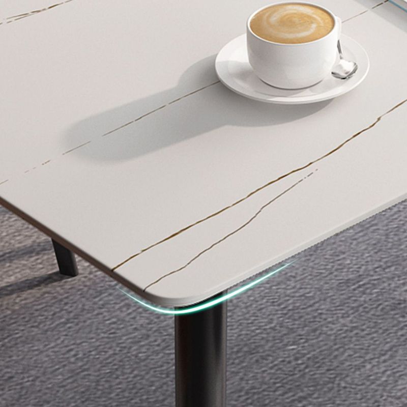 Stone Top Dining Table Rectangle Modern Dining Table with 4 Black Legs Clearhalo 'Dining Tables & Seating' 'Dining Tables' 'dining_table' 'furn' 'furn_dining_table' 'Furniture' 'furniture_dining_table' 'Kitchen & Dining Furniture' 'kitchen' 'kitchen_dining_table' 1200x1200_2b02f803-5c3d-4412-a6ff-56463f17eafc