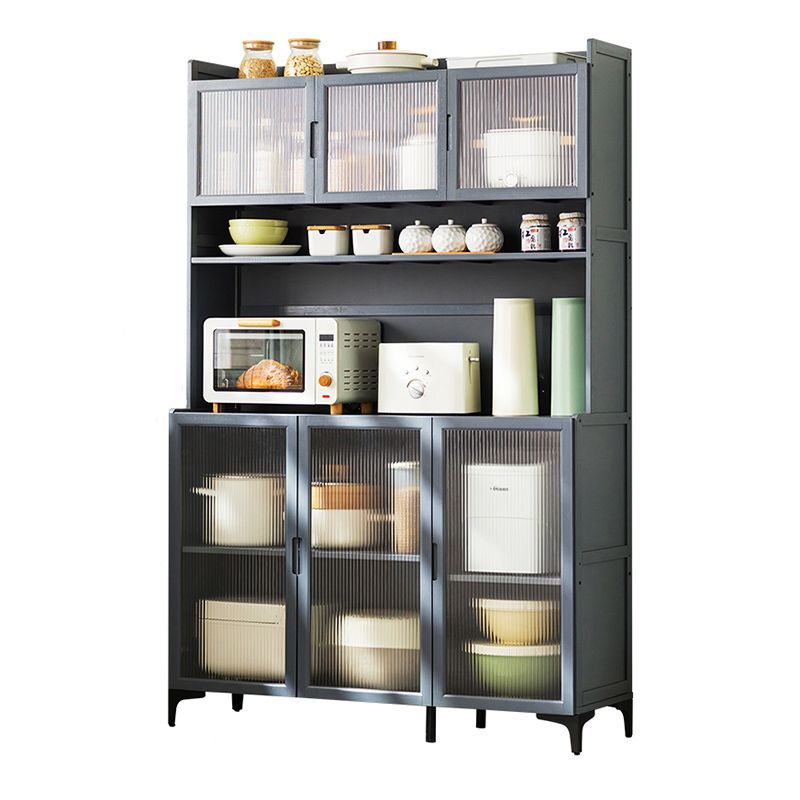 Contemporary Dining Server Grey Bamboo Buffet Server for Living Room Clearhalo 'buffet_sideboard' 'Buffets & Sideboards' 'furn' 'furn_buffet_sideboard' 'Furniture' 'Kitchen & Dining Furniture' 1200x1200_2b03d50b-03dd-4a46-ac81-a30b6e38556b
