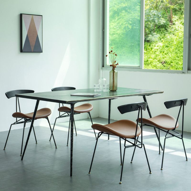 4-foot Oak Solid Wood Industrial Rectangle Dining Table for Dining Room Clearhalo ' dining_table' 'Dining Tables & Seating' 'Dining Tables' 'furn' 'furn_dining_table' 'Furniture' 'furniture_dining_table' 'Kitchen & Dining Furniture' 'kitchen&dining_furn' 'kitchen' 'kitchen_dining_table' 1200x1200_2b04ffaf-3d7e-439d-b619-578c27193c0b