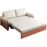 Cama de sofá de cuero sintética contemporánea 37.40 "Sofá para dormir beige de ancho
