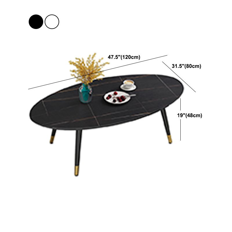 Elliptical Stone Top Cocktail Table 4 Legs 1 Single Coffee Table Clearhalo 'Coffee & Accent Tables' 'Coffee Tables' 'coffee_tables' 'furn' 'furn_coffee_tables' 'Furniture' 'Living Room Furniture' 1200x1200_2b068168-64ab-40df-b545-d64f26f77e97