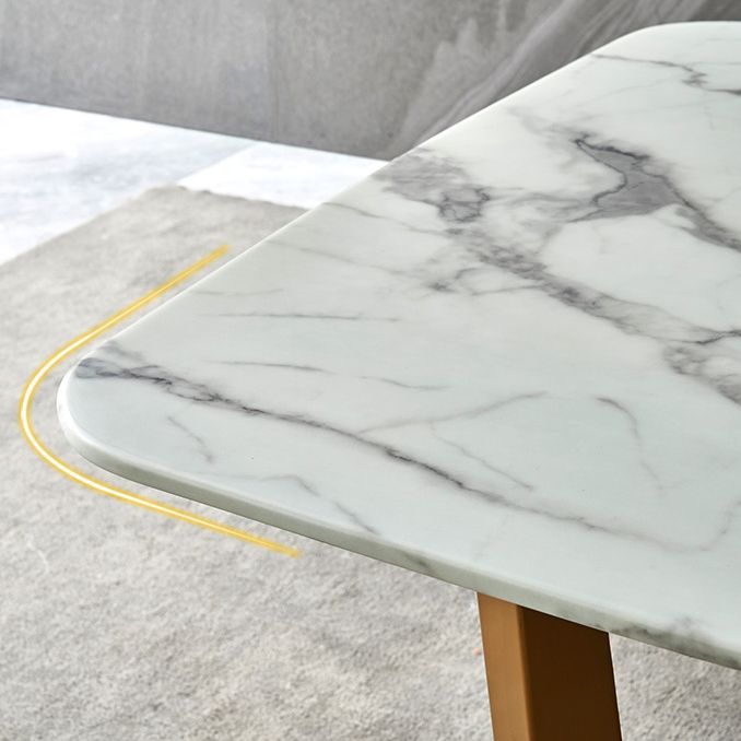 Ensemble de table à manger en marbre 1/2/7 PCS Table à manger rectangulaire avec chaises de bras