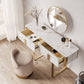 Glam Slate Top Vanity Table 2-Drawer Vanity Dressing Table Set Clearhalo 'Bedroom Furniture' 'furn' 'furn_makeup_vanities' 'Furniture' 'Makeup Vanities' 'makeup_vanities' 1200x1200_2b077906-6b0b-4317-b38f-599c7d3f7358