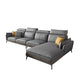 Modern Square Arm Cushion Back Sectional Faux Leather Sofa and Chaise in Dark Gray Clearhalo 'furn' 'furn_sectionals' 'Furniture' 'furniture_sectionals' 'kitchen' 'kitchen_sectionals' 'Living Room Furniture' 'Sectionals' 1200x1200_2b086dac-76ea-4e7d-9903-1c4140d194d7