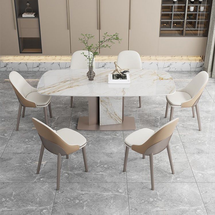 Nordic Sintered Stone Top Dining Set Rectangle 1/4/5/7 Pieces Dinette Table Set Clearhalo 'Dining Room Sets' 'Dining Tables & Seating' 'dining_room_set' 'furn' 'furn_dining_room_set' 'Furniture' 'Kitchen & Dining Furniture' 1200x1200_2b08a45a-91c0-4da6-847f-37f1b7bc0061