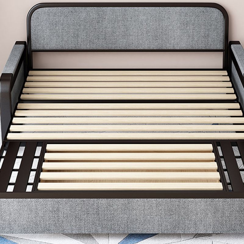 Contemporary Tight Back Sofa Bed Square Arm Fabric Sofa with Storage