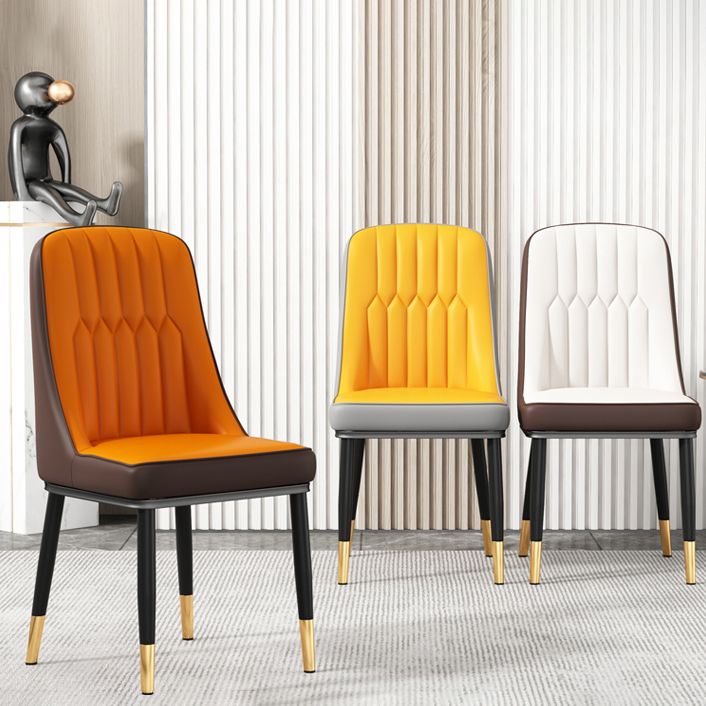 Scandinavian Home Side Chair Upholstered Parsons Back Metal Dining Room Chair Clearhalo ' kitchen&dining_furn' 'Dining Chairs' 'Dining Tables & Seating' 'dining_chair' 'furn' 'furn_dining_chair' 'Furniture' 'furniture_dining_chair' 'Kitchen & Dining Furniture' 'kitchen' 1200x1200_2b093f1c-9dcf-4564-9b49-dacd05368069