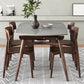 Mesa de comedor de piedra gris con patas de madera Mesa de comedor plegable moderna