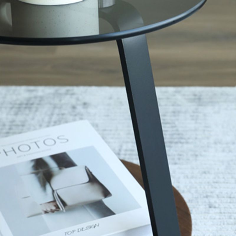 Modern de la mesa redonda de la esquina redonda de 3 niveles con almacenamiento