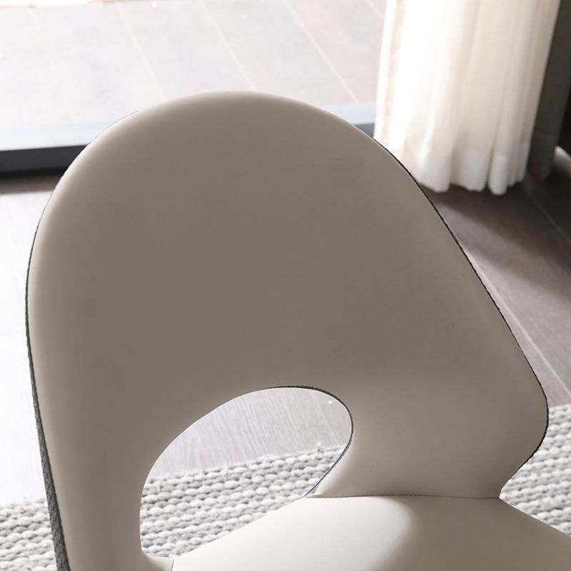 Open Back Dining Side Chair Modern Metal Base Indoor-Outdoor Chair