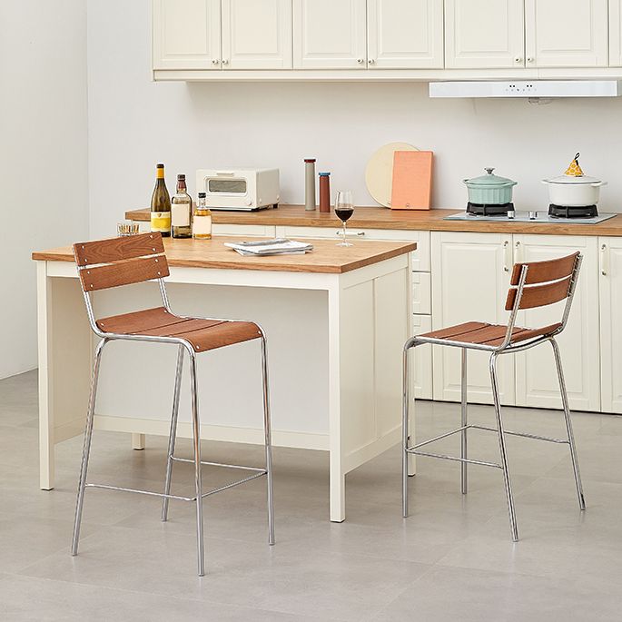 Contemporary Manufactured Wood Low Back Bar Stool with Footrest Clearhalo 'Bar Furniture' 'Bar Stools' 'bar_stools' 'furn' 'furn_bar_stools' 'Furniture' 'Kitchen & Dining Furniture' 1200x1200_2b0bbf89-a160-4221-943a-8999b2ed1787