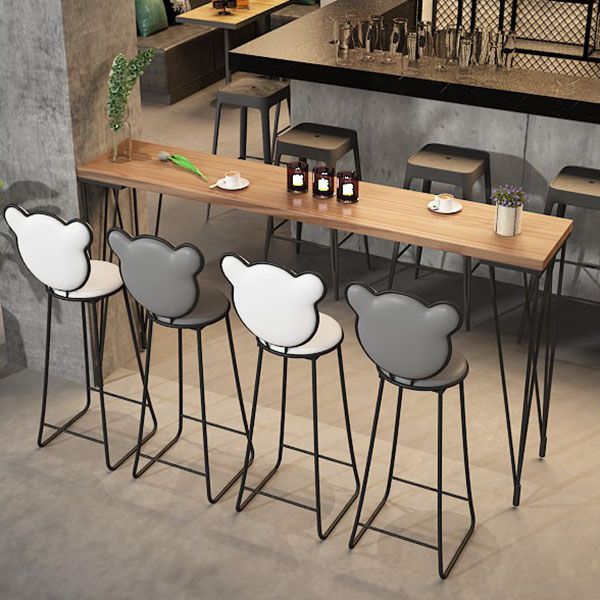 Tavolo da banco di gambe moderne in legno solido tavolo da pranzo accento per bistrot naturale