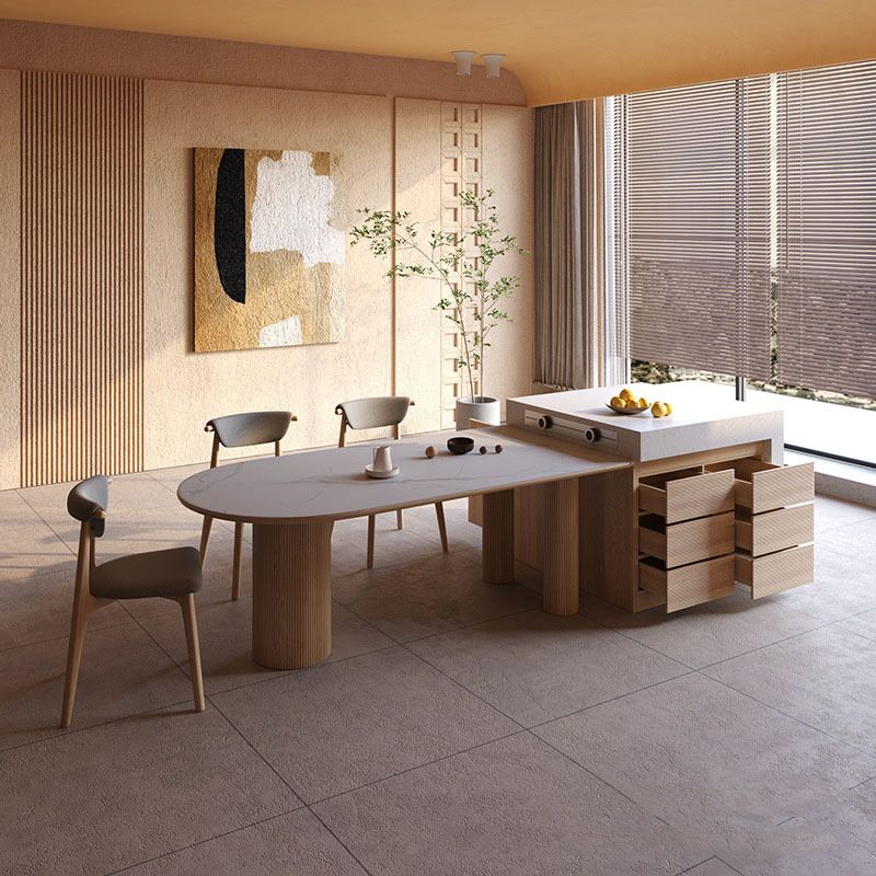 Mesa de comedor de piedra