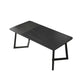 Industrial Rectangle Dining Table Matte Finish Dinette Table with Metal Sled Base