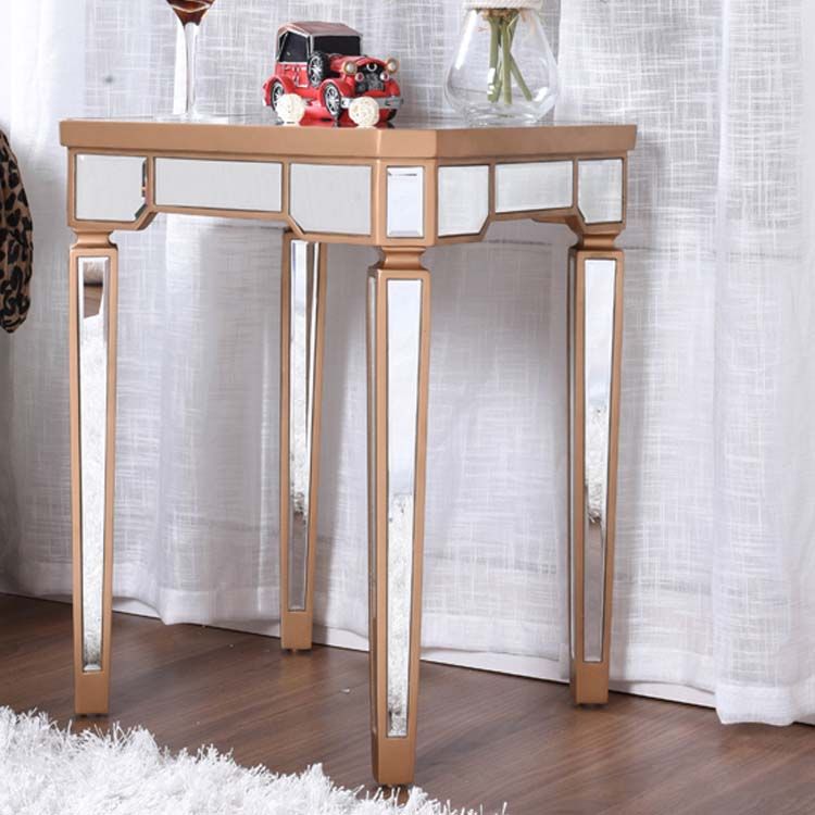 Modern de 25.6 "de altura 4 patas Mesa de vidrio cuadrada Top de vidrio superior